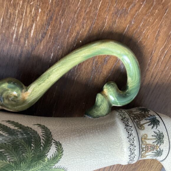 Vintage 2001 Ceramic crackle glaze Vase with Palm Trees 14- 1/2" tall beautiful - Picture 14 of 15